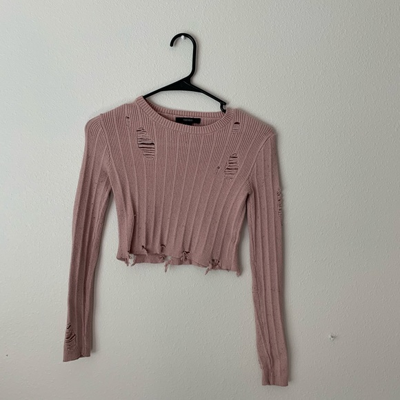 ripped cropped sweater